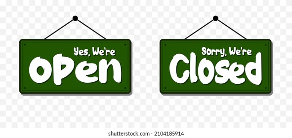 Open and closed sign, Vector illustration