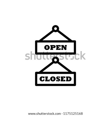 open closed signage vector icon stock vector royalty free