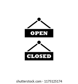 Open or closed in signboard on transparent background. Vector.