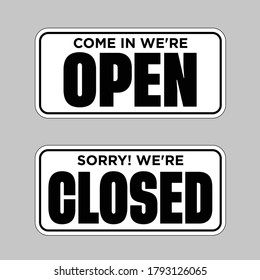 Open Closed Signboards Vector transparent background