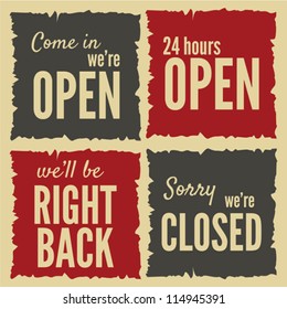 open and closed signs