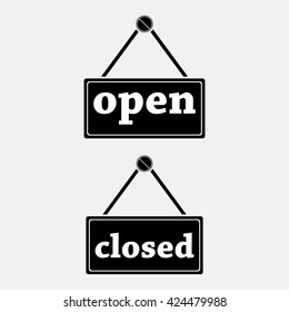 Open and closed signs.