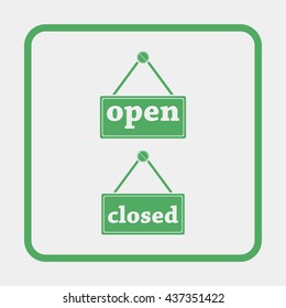 Open and closed signs.