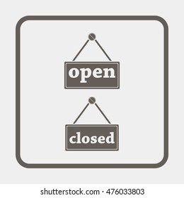 Open and closed signs.