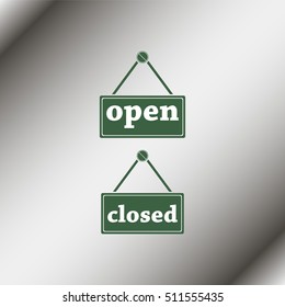 Open and closed signs.