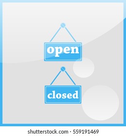 Open and closed signs.