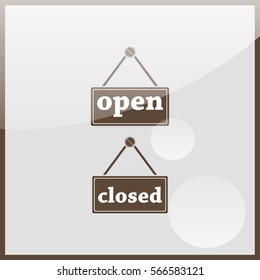 Open and closed signs.