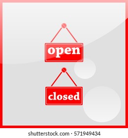 Open and closed signs.
