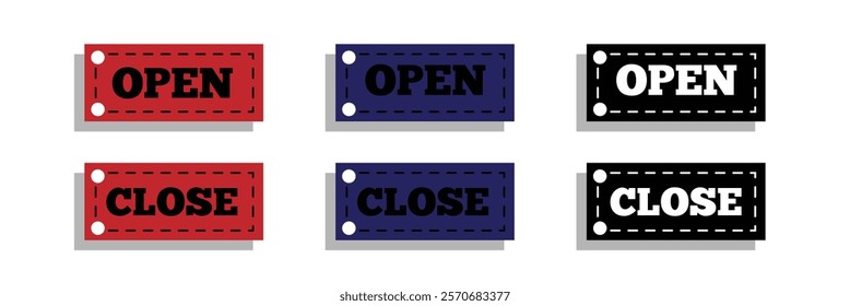 open and closed signs hanging icon vector door welcome sign for store cafes label outline symbol illustration