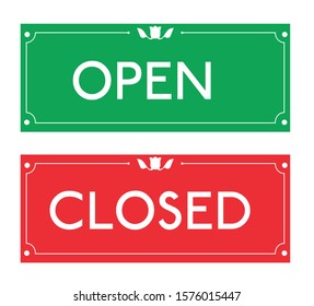 Open Closed Signs Isolated On White Stock Vector (royalty Free 