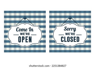 Open and closed signs store information style cloth collection for banner, label, badge, business, store, marketplace, and more
