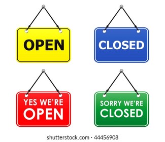 open and closed signs (vector)