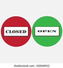 open and closed signs vector illustration
