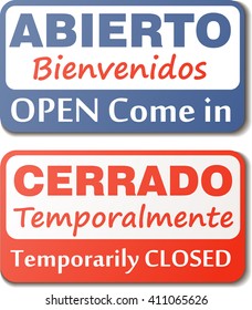 Open, closed spanish board for doors, with welcome