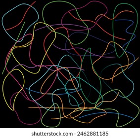 Open and closed superstring in physics. Vector illustration.