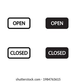 Open and closed vector icon 