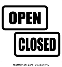  Open and Closed Vector Icon.