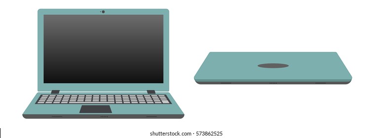 open and closed vector laptop, modern technology for your site