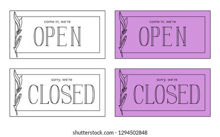 Open and closed vector plate _Minimalistic style_Linear illustration