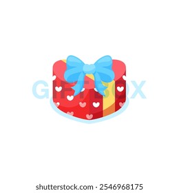  Open and closed white gift boxes with red silky ribbon bow. Present box with glow inside isolated on white background.