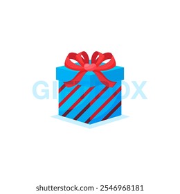  Open and closed white gift boxes with red silky ribbon bow. Present box with glow inside isolated on white background.