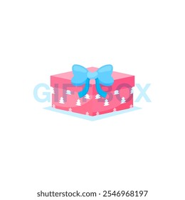  Open and closed white gift boxes with red silky ribbon bow. Present box with glow inside isolated on white background.