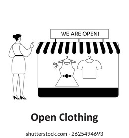Open Clothing store Vector illustration which can easily modify or edit

