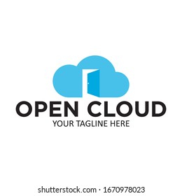 open cloud logo vector illustration