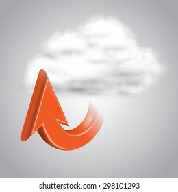 Open from cloud, vector