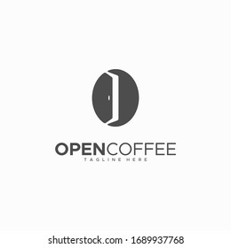 open coffe logo design unique
