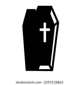 open coffin vector icon. burial, web illustration