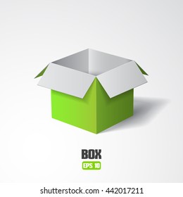 Open color box isolated on white background. Vector illustration.