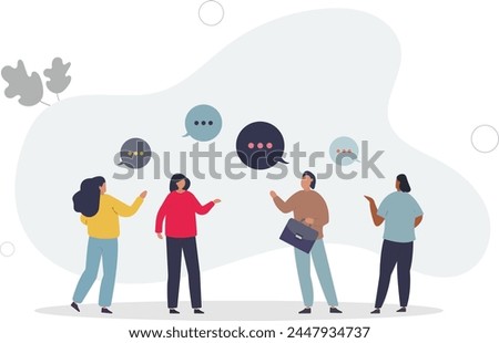 Open communication and free partner thoughts sharing.flat vector illustration.