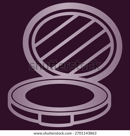 Open Compact Powder Makeup Container processed vector