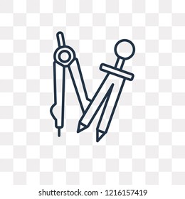 Open Compass vector outline icon isolated on transparent background, high quality linear Open Compass transparency concept can be used web and mobile