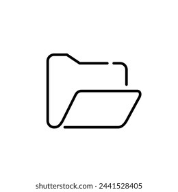 Open computer folder. File access and sharing, data management and navigation. Pixel perfect vector icon