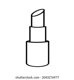 Open concealer stick outline icon. Make up highlighter stick. Vector illustration isolated on white.