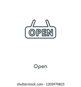 Open concept line icon. Linear Open concept outline symbol design. This simple element illustration can be used for web and mobile UI/UX.