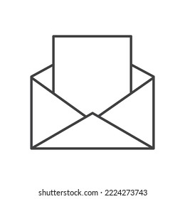 Open contact email linear simple icon