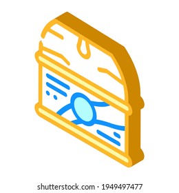 open container of canned food isometric icon vector. open container of canned food sign. isolated symbol illustration