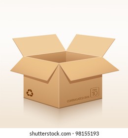 Open corrugated box recycle. vector illustration