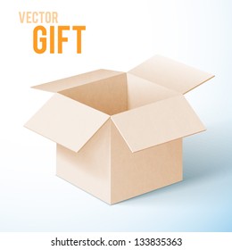 Open corrugated box. Vector illustration.