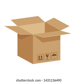 open crate boxes 3d, cardboard box brown, flat style cardboard parcel boxes empty, packaging cargo open, isometric boxes brown, packaging box open brown, carton box isolated on white background