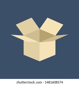 open crate boxes 3d, cardboard box brown, flat style cardboard parcel boxes empty