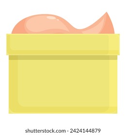 Open cream jar icon cartoon vector. Medicinal bottom. Chemical child