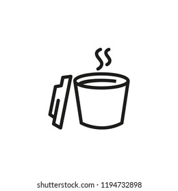 Open cup with hot drink line icon. Tea, takeaway coffee, coffee break. Takeaway drink concept. Vector illustration can be used for topics like drink, cafe, menu