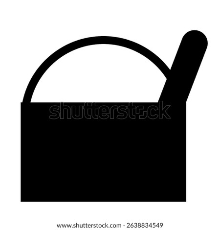 Open cup ice cream icon in flat style