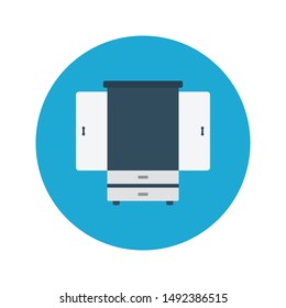 open cupboard glyph flat vector icon