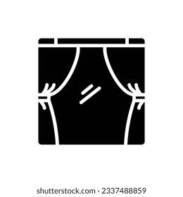 Ilustración de vectores de iconos rellenos con cortina abierta