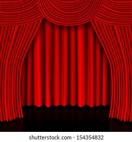 open curtain. vector illustration